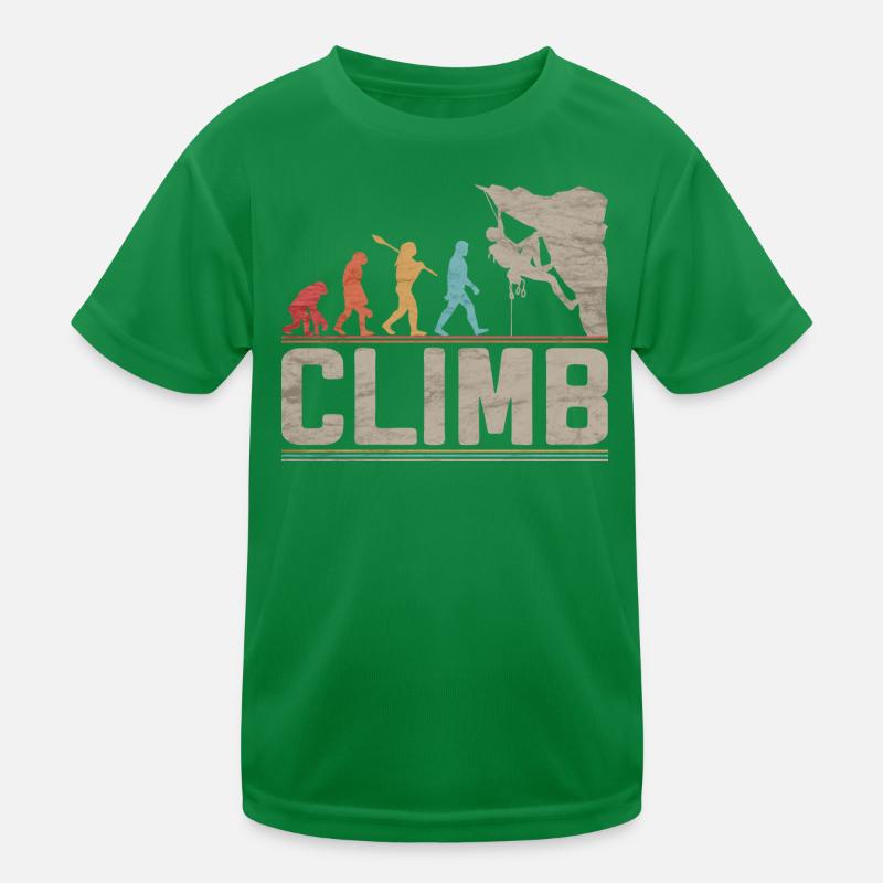 Klettern Evolution Klettern Kletterklettern Klettern Kinder Funktions-T-Shirt