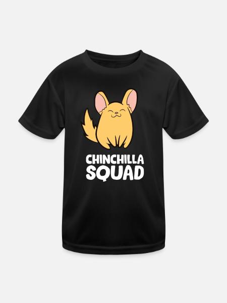 Chinchilla - Chinchilla Squad - Kinder Funktions-T-Shirt - Schwarz - Vorne