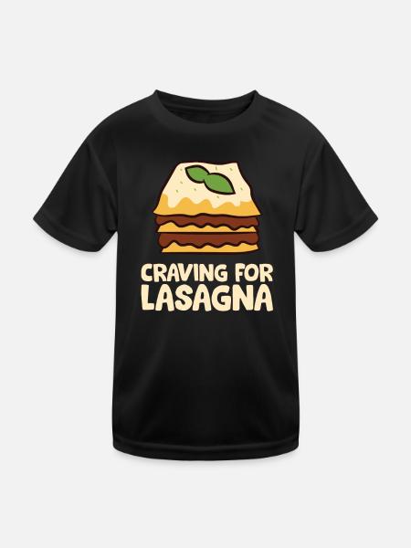 Lasagne - Craving for Lasagna - T-shirt sport Enfant - noir - Devant
