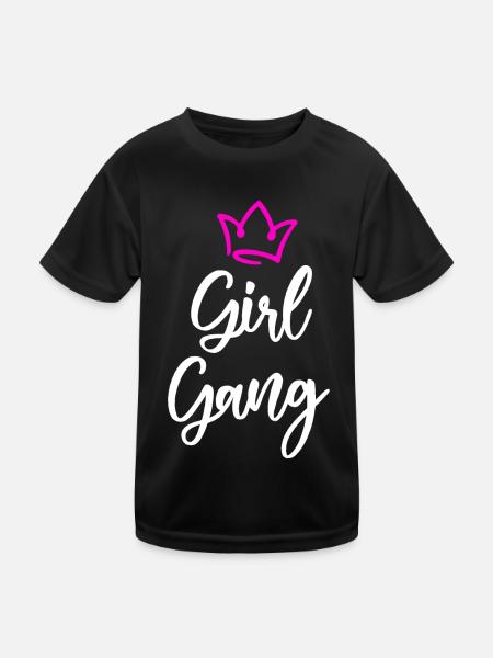Girl Gang Girlfriend Équipe Féminine - T-shirt sport Enfant - noir - Devant