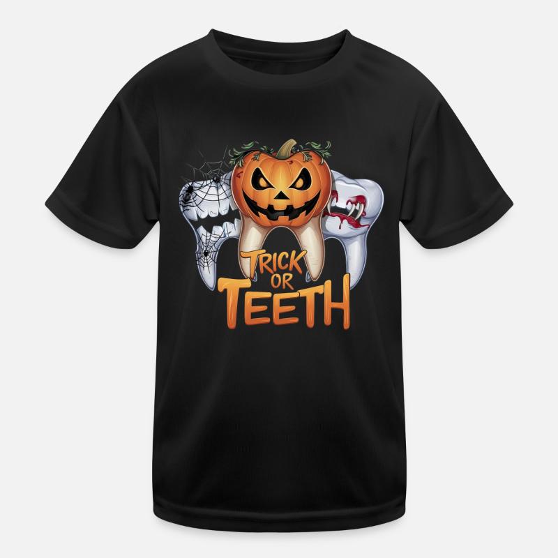 Trick Or Teeth - Halloween Design Kinder Funktions-T-Shirt
