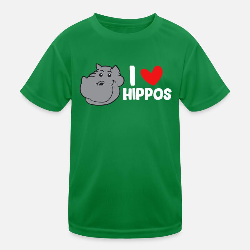 Hippo - I love hippos Kids Functional T-Shirt
