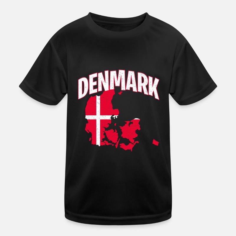 Denmark Dänemark Kinder Funktions-T-Shirt