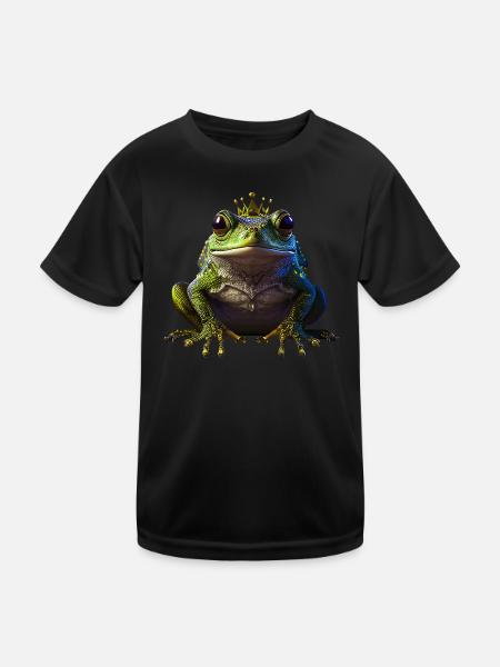 Frog Prince - Kids Functional T-Shirt - black - Front