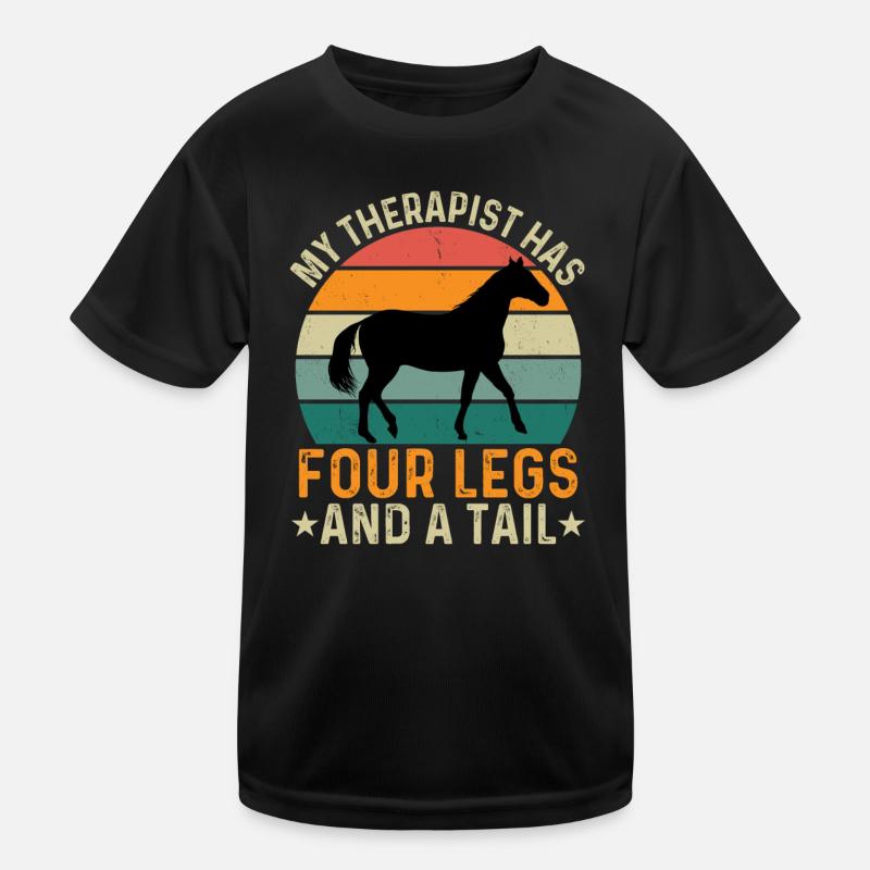 Mon thérapeute a quatre pattes et une queue - Cheval T-shirt sport Enfant