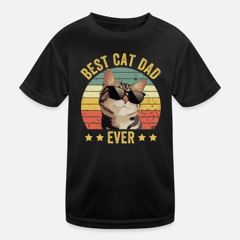 Best Cat Dad Ever - Katzendesign Kinder Funktions-T-Shirt