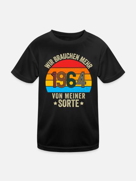 60e anniversaire - citation d’anniversaire drôle 1964 - T-shirt sport Enfant - noir - Devant
