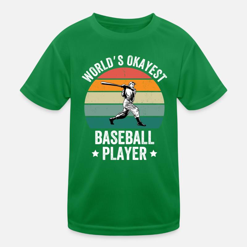 World's Okayest Baseball Player Kinder Funktions-T-Shirt