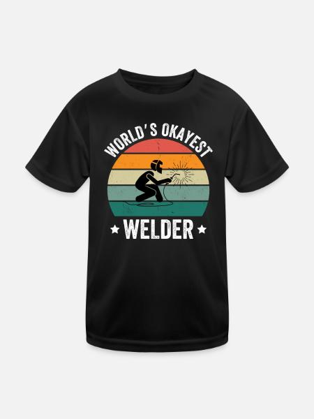 World's Okayest Welder - Kinder Funktions-T-Shirt - Schwarz - Vorne