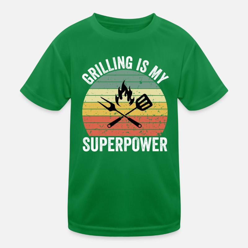 Grilling Is My Superpower Kinder Funktions-T-Shirt