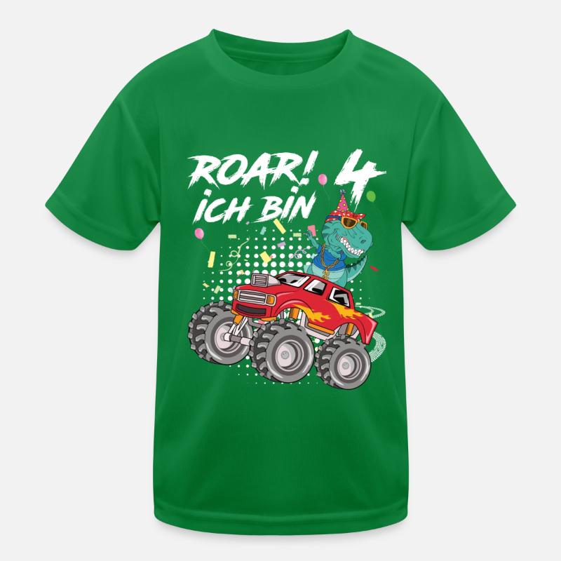 4. Geburtstag Kindergeburtstag Roar Ich Bin 4 Kinder Funktions-T-Shirt