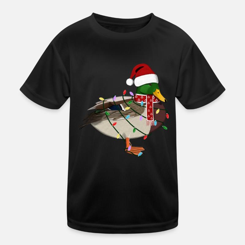 Duck String Light Christmas Bird Cap Kids Functional T-Shirt