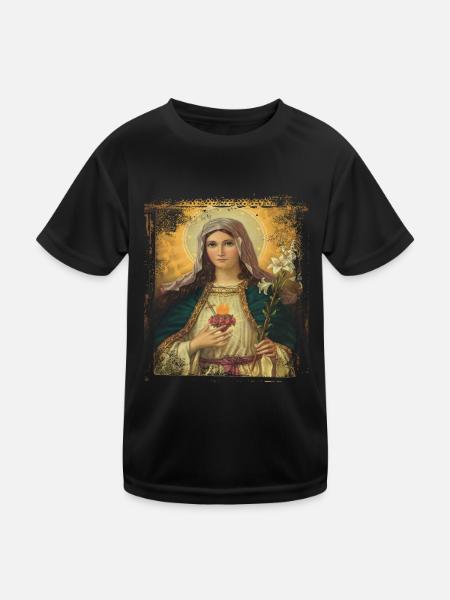 Jesus Maria Holly Mary - Kinder Funktions-T-Shirt - Schwarz - Vorne