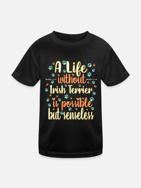 Leben Liebe Hunderasse Irish Terrier Hund - Kinder Funktions-T-Shirt - Schwarz - Vorne