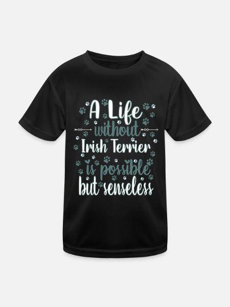 Leben Liebe Hunderasse Irish Terrier Hund - Kinder Funktions-T-Shirt - Schwarz - Vorne