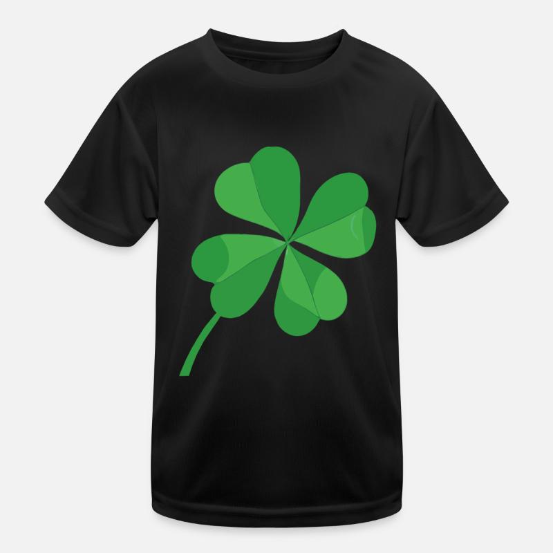 Vierblättriges Kleeblatt Glücksymbol Glück Kinder Funktions-T-Shirt