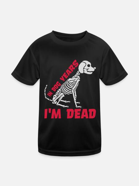 in dog years Dead - Kinder Funktions-T-Shirt - Schwarz - Vorne
