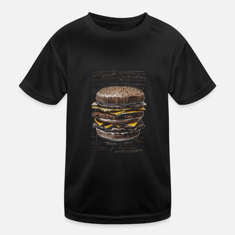 Hamburger Sketch Leonardo da Vinci Kinder Funktions-T-Shirt