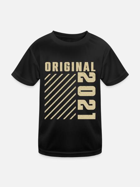 Original 2021 Authentic 2021 Vintage Bursdag - Kids Functional T-Shirt - black - Front