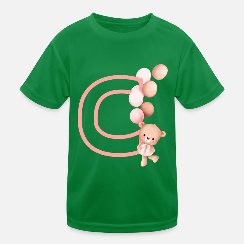 Buchstabe c rosa Bär Kinder Funktions-T-Shirt