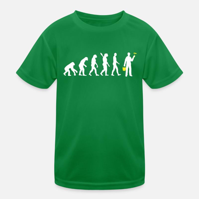 Peintre - Évolution de l’homme / Darwin jaune T-shirt sport Enfant