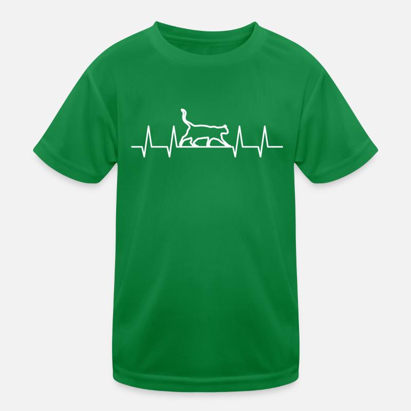 Heartbeat Cat Kids Functional T-Shirt