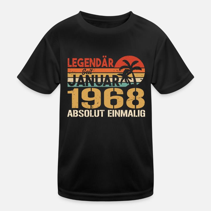Geburtstagsgeschenk geboren im Januar 1968 Kinder Funktions-T-Shirt
