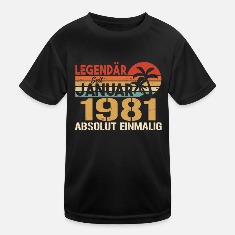 Geburtstagsgeschenk geboren im Januar 1981 Kinder Funktions-T-Shirt