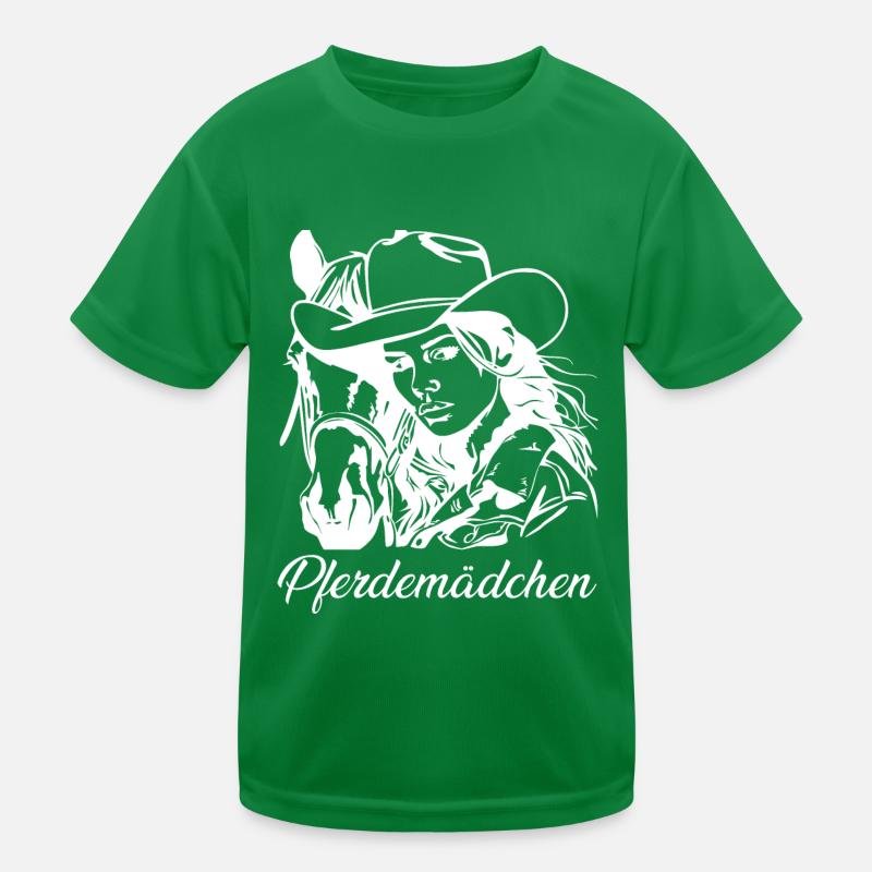 Pferdemädchen Reiterin Pferd Kinder Funktions-T-Shirt