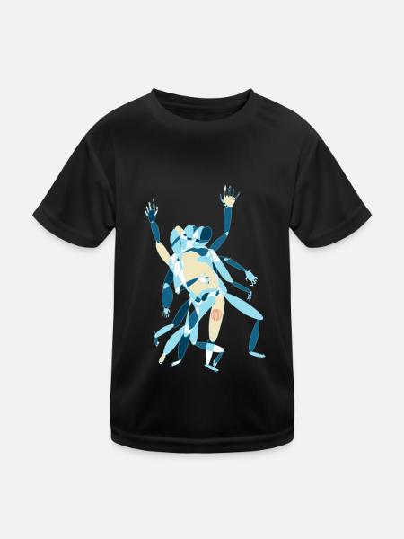 Personne abstractive#1 - T-shirt sport Enfant - noir - Devant