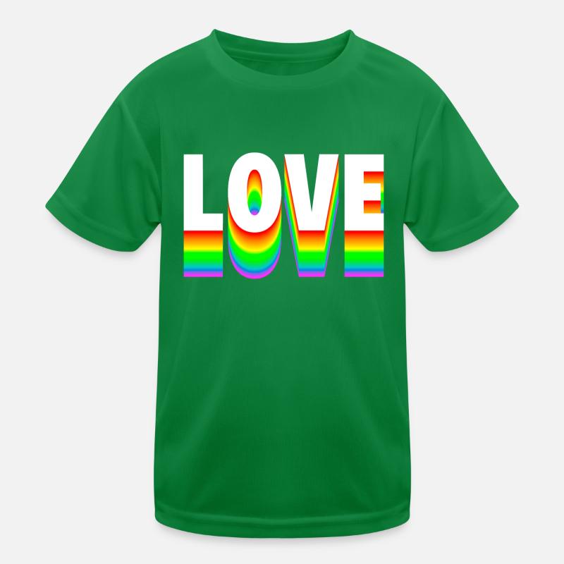 Love Text Regenbogen Kinder Funktions-T-Shirt