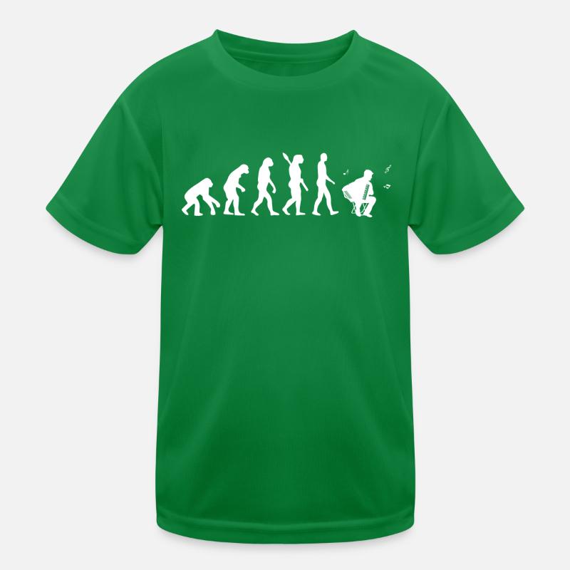 Accordion - Evolution of Man, Darwin Kids Functional T-Shirt