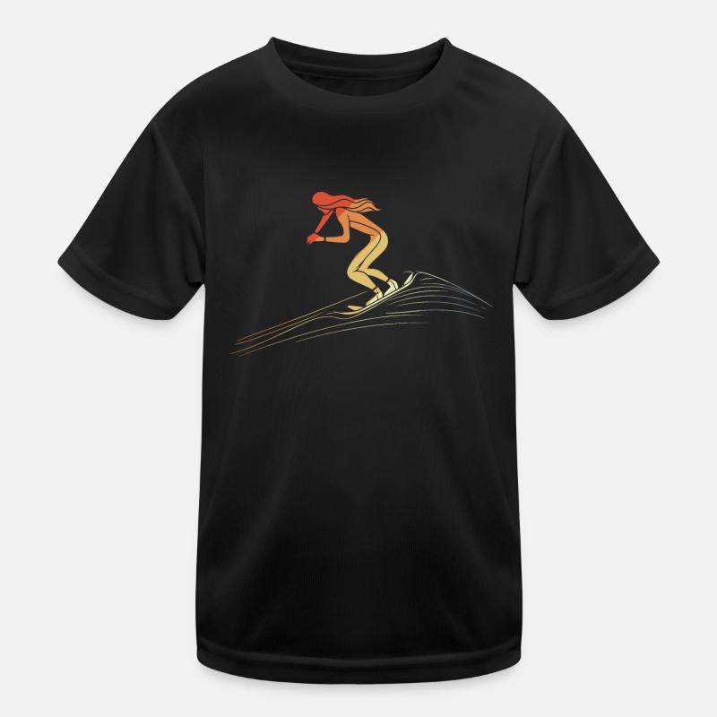 Retro Snowboard Mädchen Kinder Funktions-T-Shirt