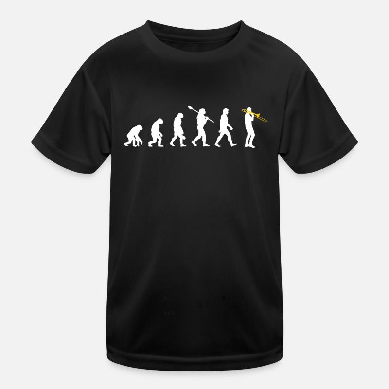Trombone - Human Evolution / Darwin Kids Functional T-Shirt