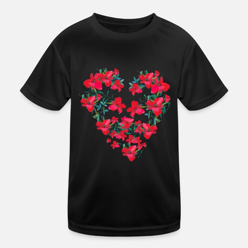 Coeur de fleur, Fleurs,Floral, Fleur T-shirt sport Enfant