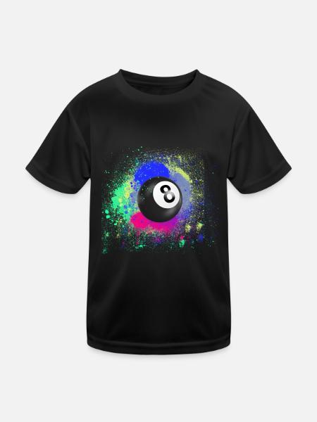 schwarze 8,billardkugel,n8,billardkugel,billard - Kinder Funktions-T-Shirt - Schwarz - Vorne