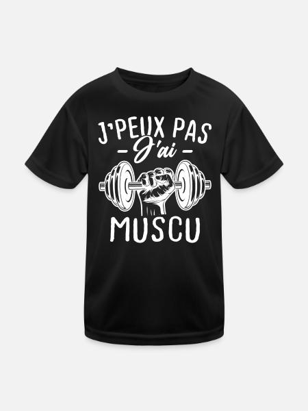 Ich kann keine Muskeln haben - Kinder Funktions-T-Shirt - Schwarz - Vorne