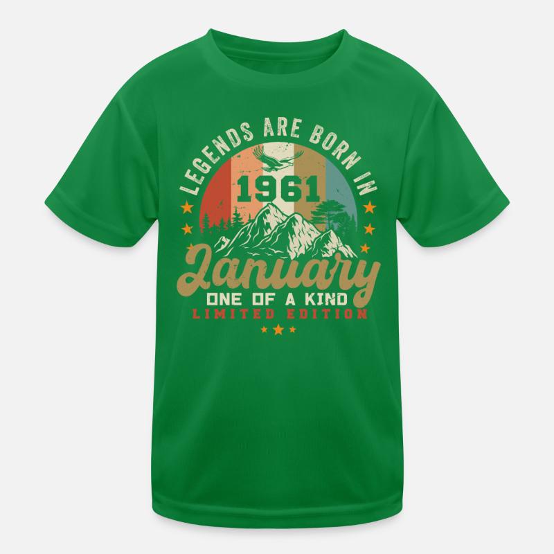 Millésime Janvier 1961 - Cadeau d’anniversaire 63 T-shirt sport Enfant