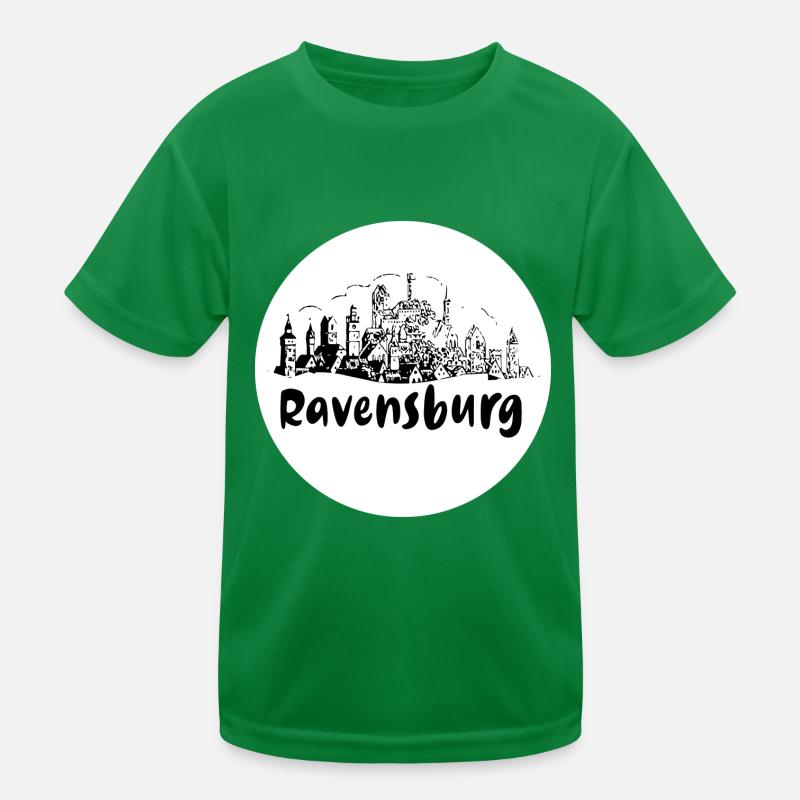 ravensburg, skyline, cercle, coupe de ciseaux, blanc T-shirt sport Enfant