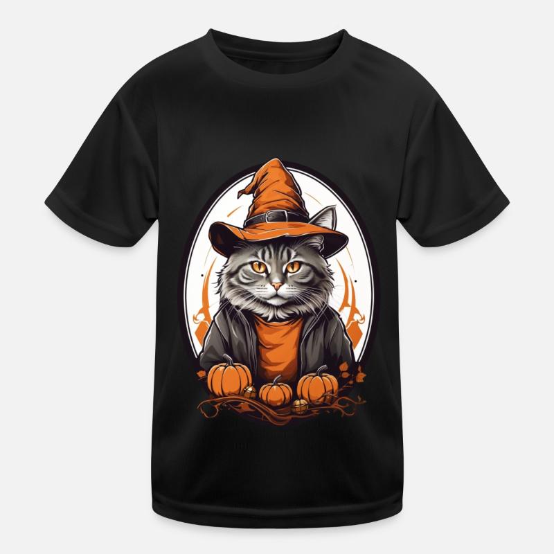 Halloween Katze Kinder Funktions-T-Shirt