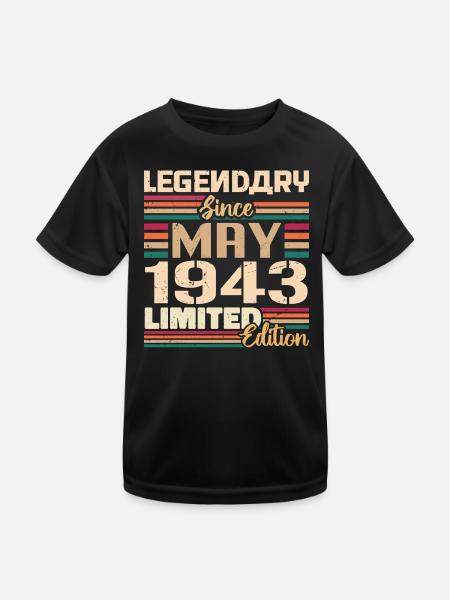 May 1943 May - Jubilee May 1943 - Kids Functional T-Shirt - black - Front