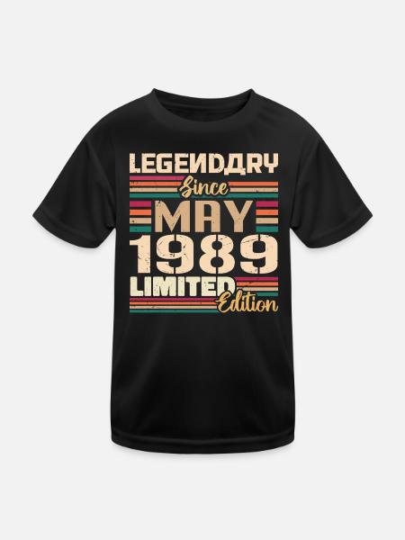 May 1989 May - Jubilee May 1989 - Kids Functional T-Shirt - black - Front