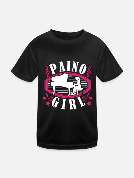 Daughter of Piano Pianist Grand piano Piano Girl - Kids Functional T-Shirt - black - Front