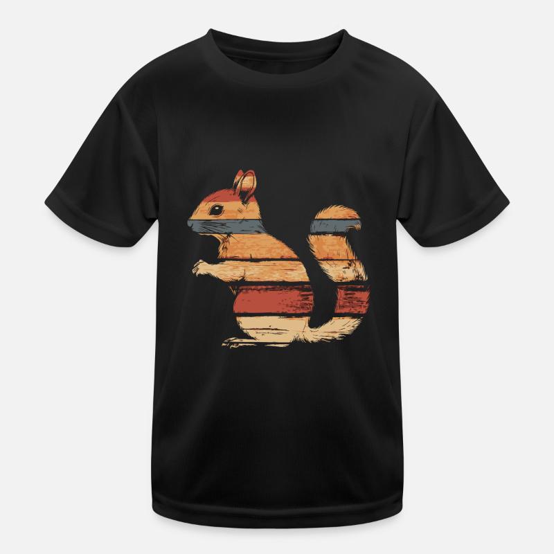 Eichhörnchen vintage Herbst Kinder Funktions-T-Shirt