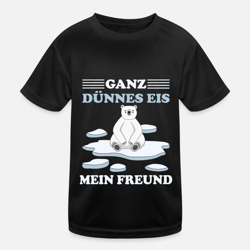 Polar Bear Funny Very Thin Ice My Friend North Pole Kids Functional T-Shirt