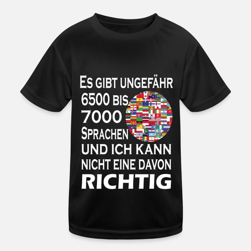 Chemise Funny Languages - Je ne peux pas parler la langue T-shirt sport Enfant