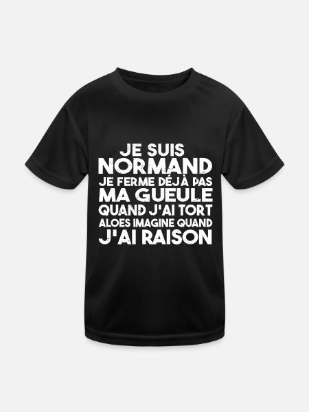 Je suis Normand - Idée cadeau pour un Normand - T-shirt sport Enfant - noir - Devant