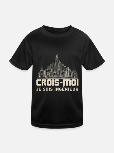 Crois-moi, Je Suis Ingénieur - T-shirt sport Enfant - noir - Devant