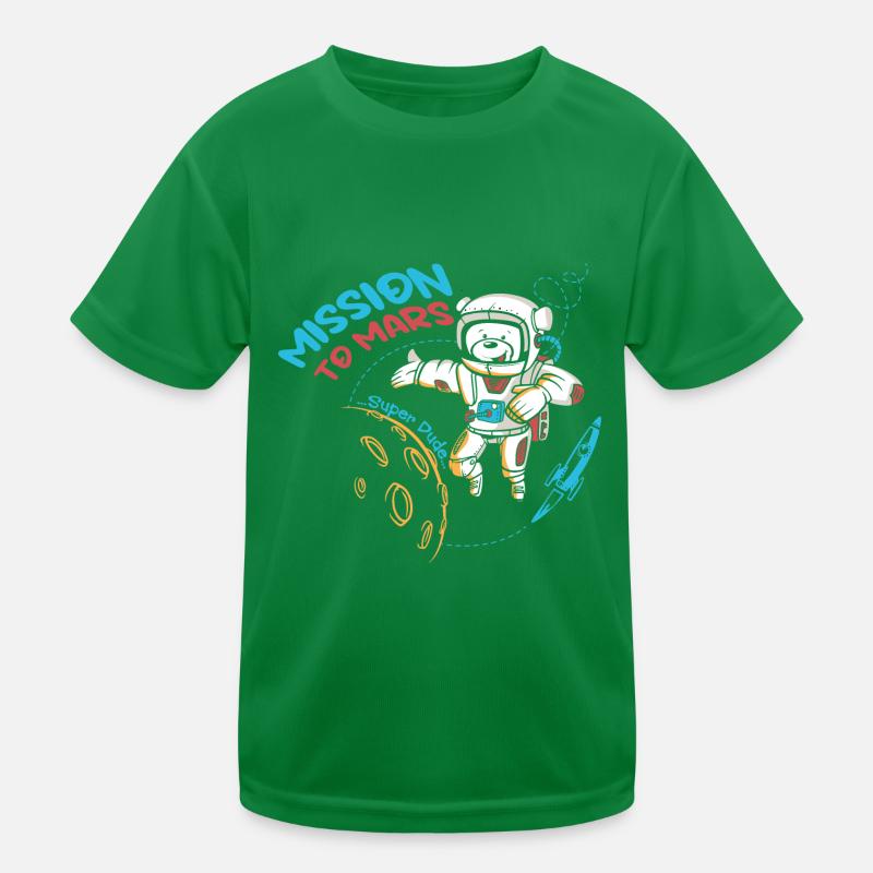 Brave Space Astronaut Bär Grafik Kinder Funktions-T-Shirt