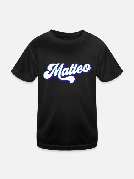 Matteo | Farben änderbar - Kinder Funktions-T-Shirt - Schwarz - Vorne